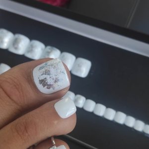 COFFRET BLANC HOLO PIEDS- sur commande