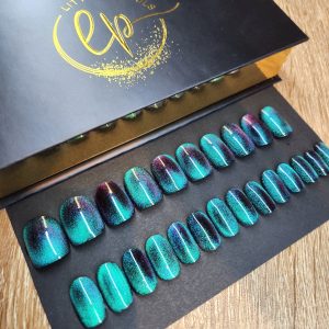 COFFRET GREEN CAT'S EYES OVAL S
