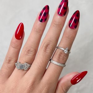 COFFRET CHERRY RED GLASS LEOPARD AMANDE S