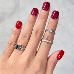 COFFRET CHERRY RED GLASS LEOPARD CARRE XS